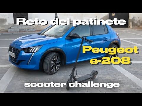 Reto del Patinete. Prueba del patinete eléctrico en el maletero del coche eléctrico Peugeot e-208
