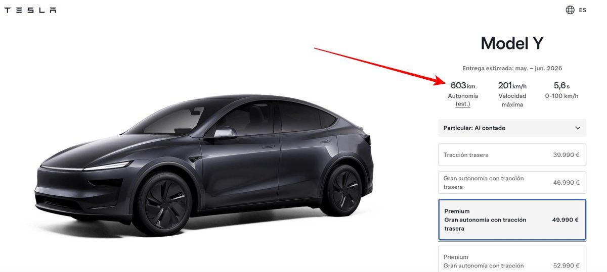Tesla reduce la autonomía del Model Y Premium y apunta a las nuevas baterías 4680