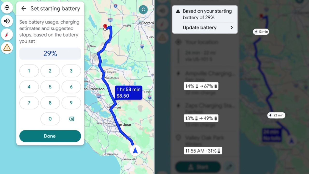 Google utiliza la IA para copiar a Tesla: así planifica ahora Maps tus viajes en coche eléctrico