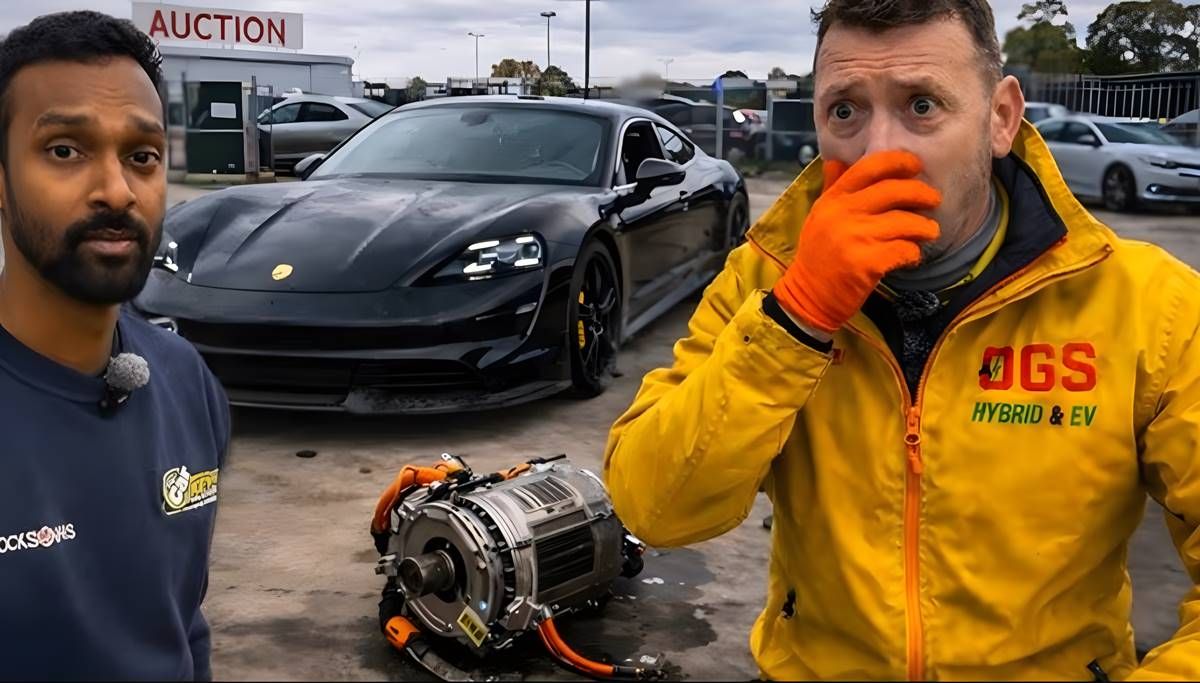 Intenta arreglar su Porsche Taycan con superglue y el resultado es un desastre