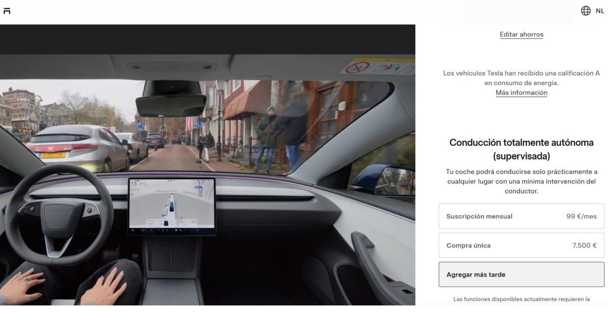 Tesla lanza la suscripción de conducción autónoma por 99 euros al mes en Europa