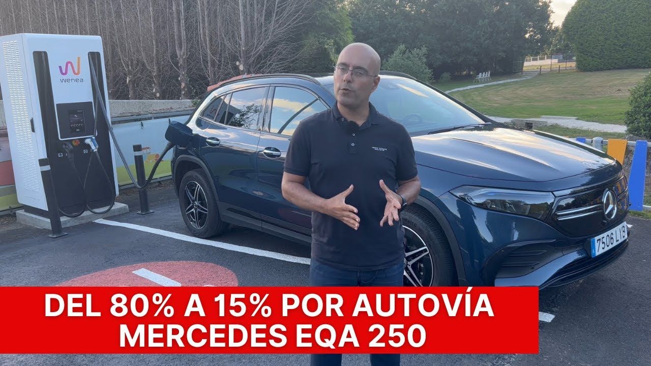 Prueba de autonomía en autovía a 120 kmh del 80 al 15 Mercedes EQA 250