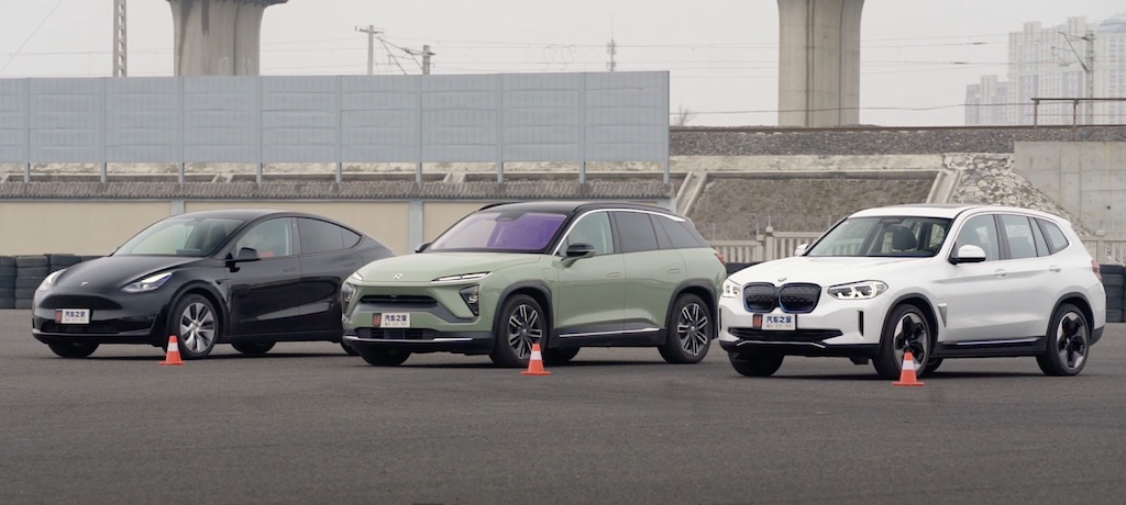Comparativa entre el Tesla Model Y, NIO ES6 y BMW iX3 ¿Quién ganará el duelo? (vídeo)